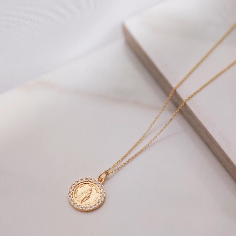 Miraculous Mary Necklace | 14k Gold Vermeil - Picture 2 of 8